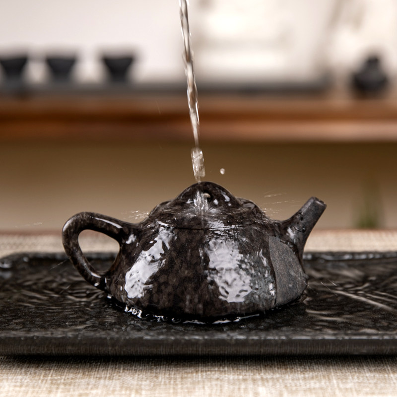 天然冰碛岩手工茶壶 大师手制复古稀有石头个性石瓢壶单壶泡茶壶