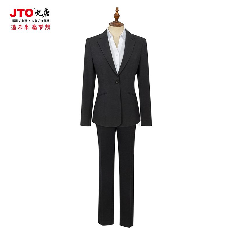 JTO九唐灰色通勤女西服套装