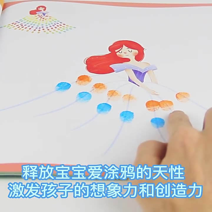 儿童手指画指纹画创意涂鸦印泥画