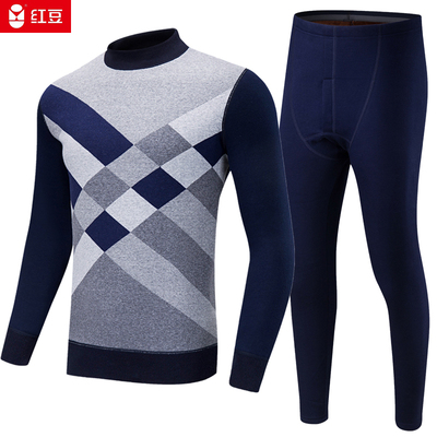 正品红豆保暖内衣男加厚加绒套装