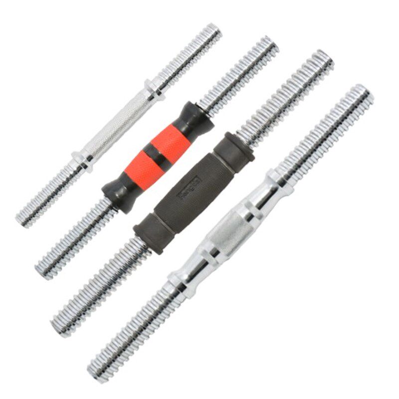 速发哑铃杆通用一对加长小孔纯亚一体黑色彩色包胶男士铃身电镀钢