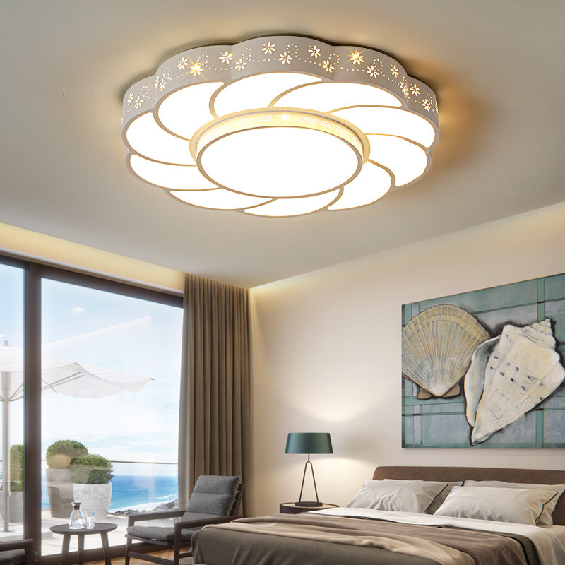 速发房间灯卧室灯黑白创意灯饰餐厅小主约灯具简卧圆形顶吸灯