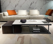 意式 极简岩板茶几组合现代轻奢高端大小户型客厅实组合茶几