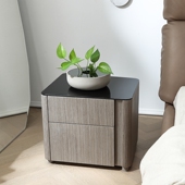 意式 轻奢床头柜设计师样板房卧室床边柜北欧简约现代收纳柜