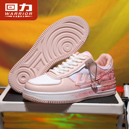 回力联名樱花板鞋男女手绘运动鞋