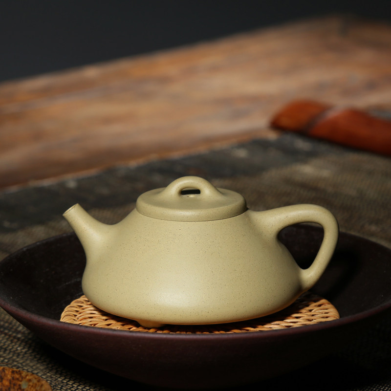 茗壶轩吴竹霞紫砂壶全手工收藏泡茶壶纯本山绿泥210cc子冶石瓢壶