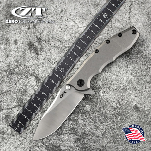 美国进口正品ZT零误差0562钛金属柄户外战术装备防身野营折叠刀
