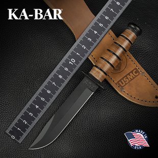 美国进口正品KABAR卡巴1250户外求生战术野营直刀(皮鞘轻微痕迹)