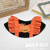南瓜宠物节日围兜花边刺绣阿拉斯加比熊大小型犬口水巾万圣节柯基