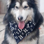 纯棉口水围巾金毛边牧防水围脖大狗吃饭兜围嘴宠物围兜大口水柴犬