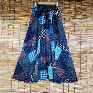 2025新花色半身裙春夏棉麻民族风大摆裙亚麻裙波西米亚a字长裙子