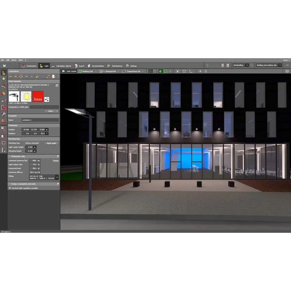 体育工厂全屋灯光无主灯照明设计DIALux灯光模拟计算照度报告代做
