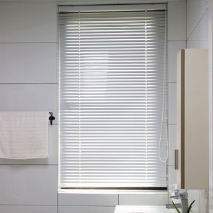 满山加厚遮阳遮光窗帘办公室化妆室洗手间厨房厕所防水黑色铝百叶