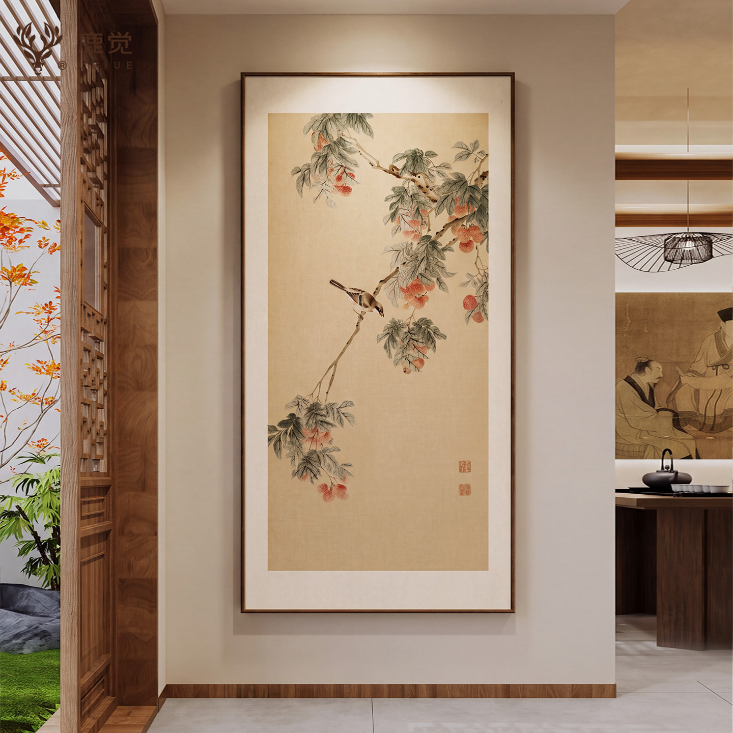 2026新款入户门玄关装饰画宋氏美学走廊尽头挂画高档过道画