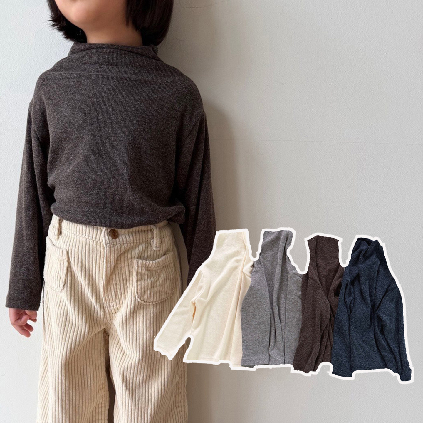 现货MNBB韩国童装冬季男童女童加厚磨毛高领长袖百搭堆堆领打底衫,童装/婴儿装/亲子装,T恤,淘宝优惠券,粉丝福利购,淘宝优惠卷