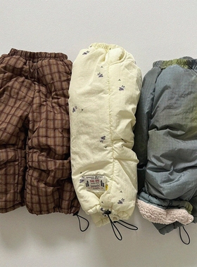 现货GOU韩国童装25冬季男女童加绒棉裤休闲裤户外加厚保暖滑雪裤