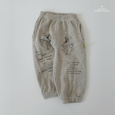 现货GOU韩国儿童卡通卫裤休闲裤