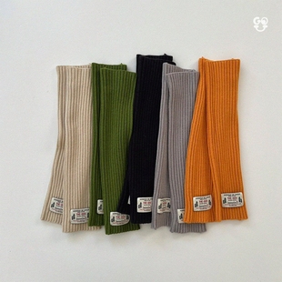 现货GOU韩国童装25冬季男女童百搭休闲长筒袜套保暖针织堆堆袜筒