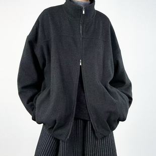 尢系UXI 立体裁剪宽松短外套 加厚重磅双拉链外套女2025秋冬新款