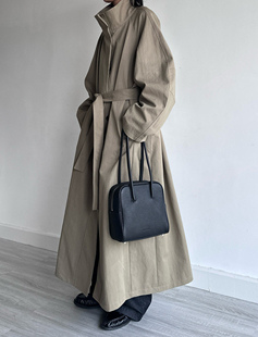 大衣风衣女 高级感气质立领宽松落肩翻领英伦长款 尢系UXI 秋季