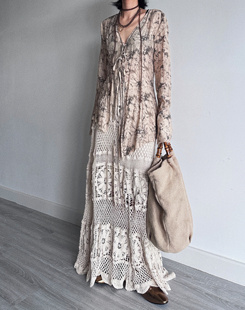 开衫 尢系UXI 上衣长袖 清冷感不对称设计印染系带毛边衬衫 新中式