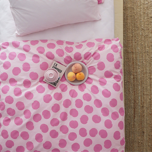 CastleGarden竹节全棉四件套空调被AB版床品套件 清水白桃