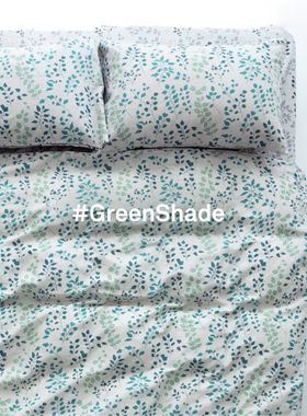 CASTLE GARDEN双层纱新疆棉床品套件枕套/被套/床单/床笠单装叶荫