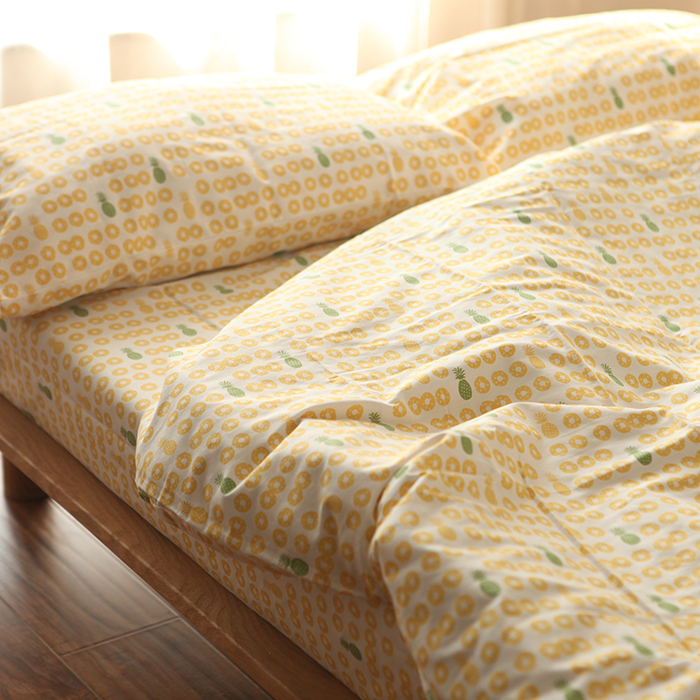 斜纹全棉印花件套床单组合南岛