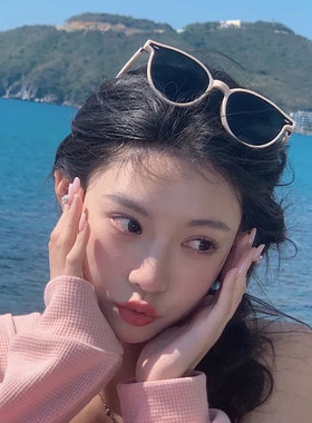 适合小脸的墨镜女白色边框复古小框圆形太阳镜女防紫外线海边旅游