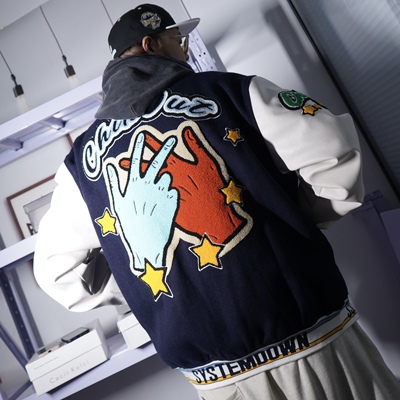 SSTD立领春秋冬宽松棒球服