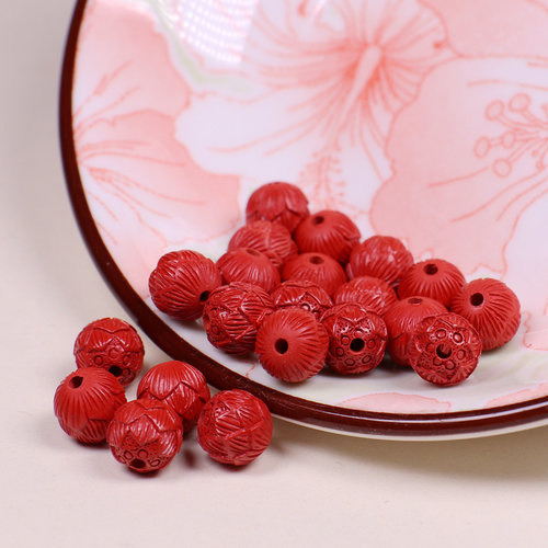 高含量朱砂吊坠挂件莲花珠