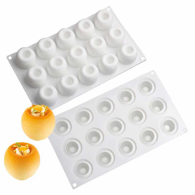15连窝窝头硅胶模具慕斯圆形布丁凹凸蛋糕糕点烘焙立体甜品手工皂