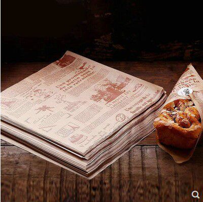 英文薯条防油纸垫纸食品硅油纸报纸款吸油纸薯条汉堡英文报纸餐厅