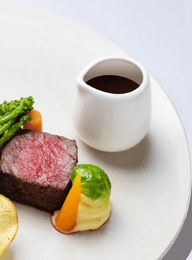 纯白色陶瓷奶壶 无柄酒店餐具西餐厅牛排酱汁瓶陶瓷奶盅干冰瓶子