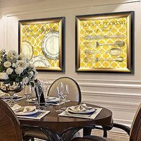 餐具客厅装饰画现代沙发背景墙壁画样板间酒店复古餐厅欧美式挂画