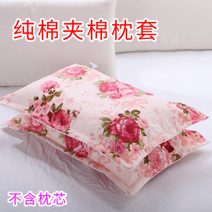 纯棉枕套一对单人成人全棉加厚夹棉拉链枕头套适用于45 70CM枕头