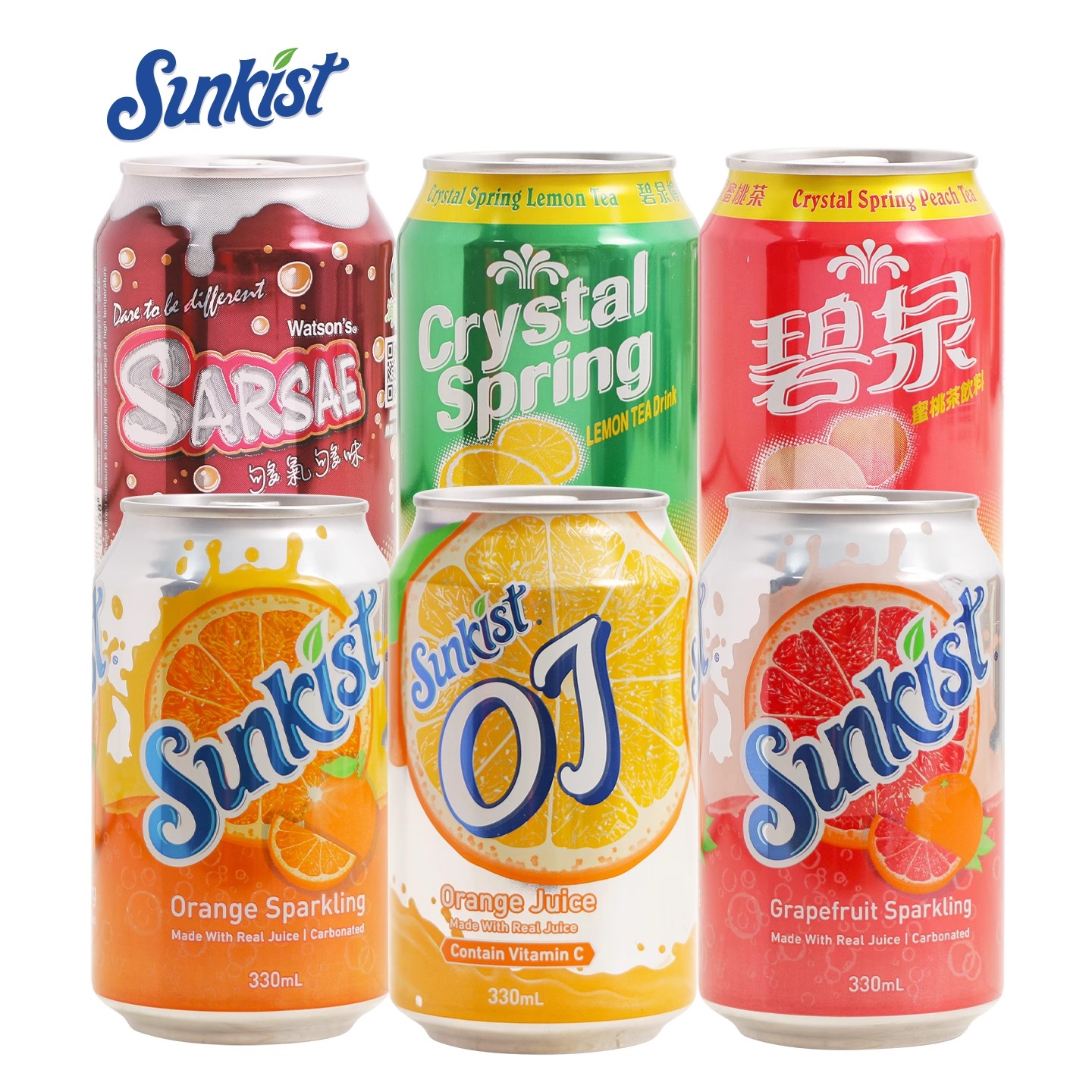 6罐装 香港版进口新奇士橙汁葡萄柚果汁汽水饮品夏日解暑爆款饮料