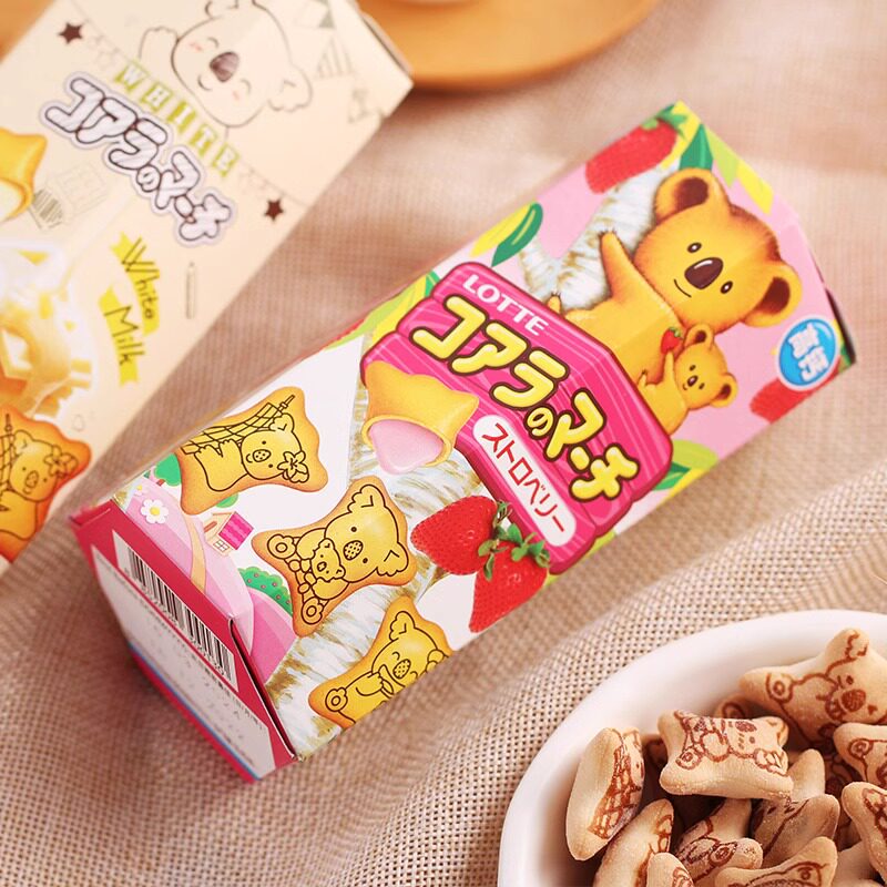 泰国进口食品LOTTE/乐天小熊图案注心夹心饼干儿童休闲网红小零食