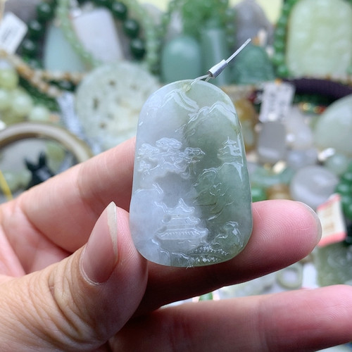 K40翡翠双色山水牌5198