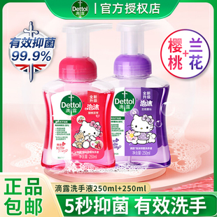 滴露泡沫抑菌洗手液250ml*2瓶儿童宝宝家用杀菌按压瓶滋润护手