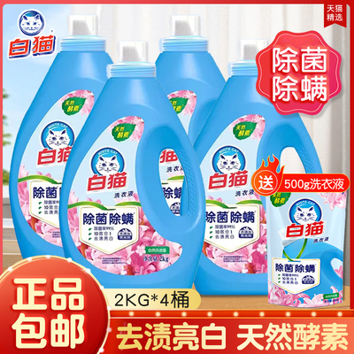 白猫无磷洗衣液除菌除螨去污渍低泡易漂自然风信香去渍亮白家用