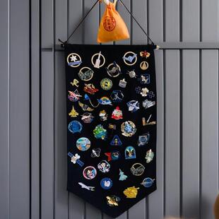 襟章展示布胸针陈列架防尘印章收纳盒家居头饰首饰收纳挂耳环挂布