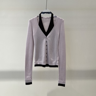 店艾诺丝2026春季新款百搭撞色毛衣假两件V领针织衫女BR801194