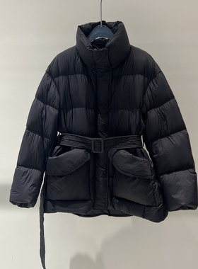 店艾诺丝2025冬季新款时尚显瘦黑色立领收腰保暖羽绒服女AR004154