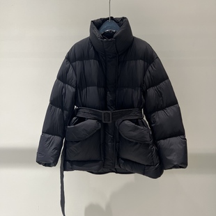 店艾诺丝2025冬季新款时尚显瘦黑色立领收腰保暖羽绒服女AR004154