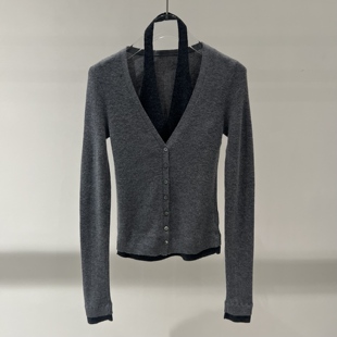 店艾诺丝2026春季新款时尚百搭修身假两件V领针织衫女BR801157