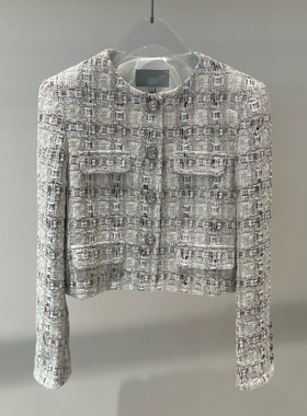 店艾诺丝2026春季新款轻时尚百搭奢风小香风粗花呢短外套BR101181