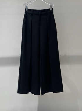 店艾诺丝2025秋季新款时尚百搭高腰显瘦直筒阔腿休闲裤女AR304112