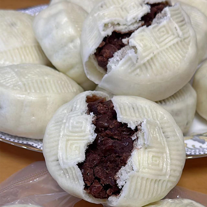山东红豆包薄皮红豆馒头枣泥包子老湿手工早餐面食顺丰包邮