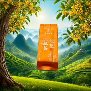 咸宁特产桂花茶单芽红茶泡茶包浓香型新茶花草茶中小页种功夫红茶